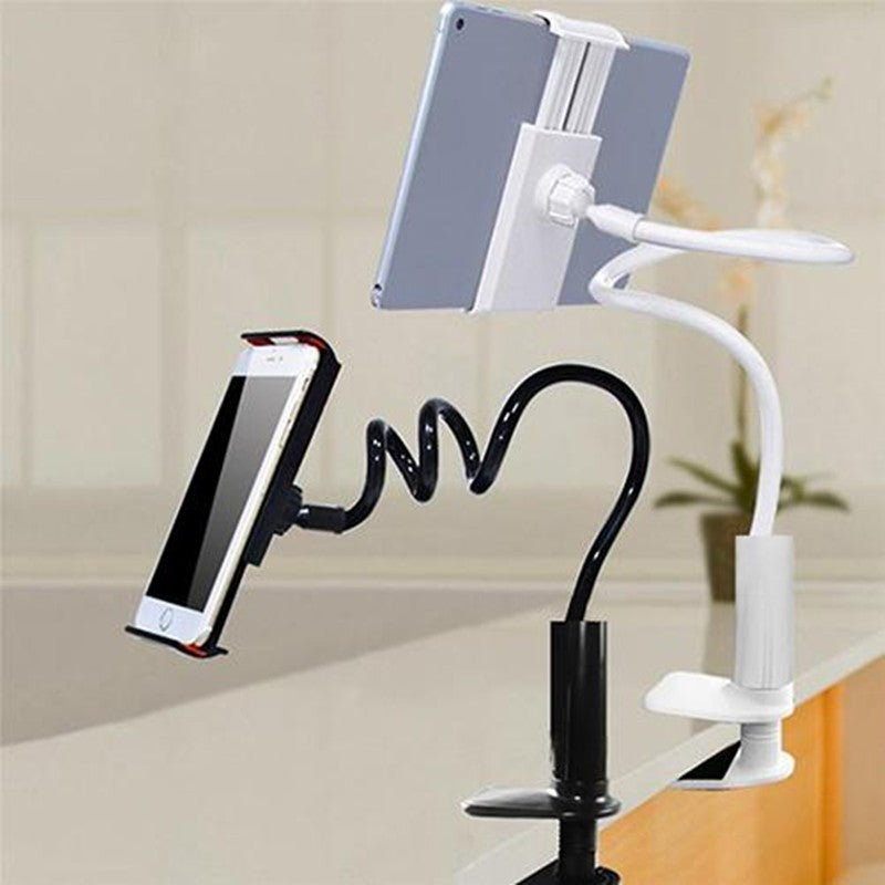 Flexible Spiral Head Phone Holder/Stand with Large Clip Base – Ideal for Hands-Free Video Watching, Live Streaming & More!