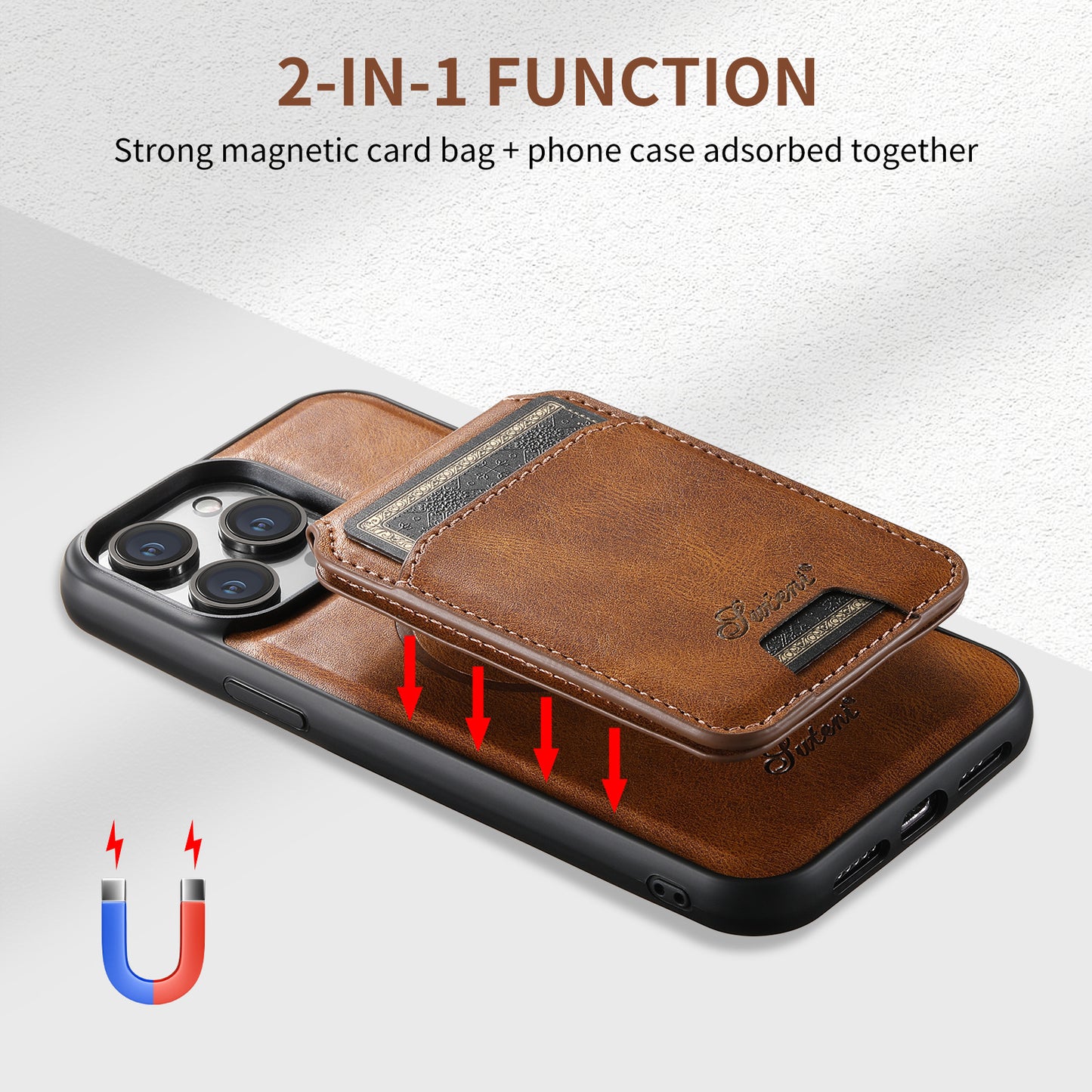 Premium Leather Magsafe Magnetic Case for iPhone with Magnetic Card Holder