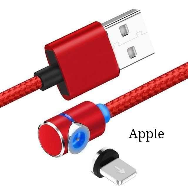 360° 1/2M Magnetic Charging Cable with 90° Elbow Connector – Fast Charging, Data Transfer & Super Durable Braided Design