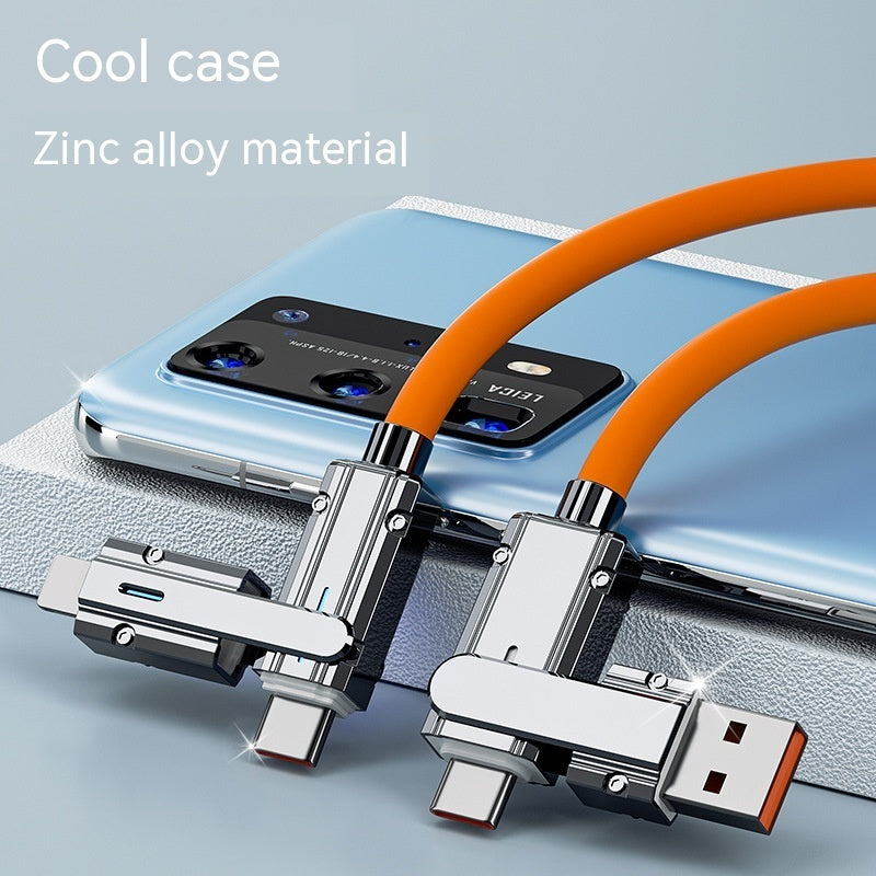 4-in-1 Configurable Charging & Data Cable – PD Fast Charging Up to 100W & 10Gbps Data Transfer