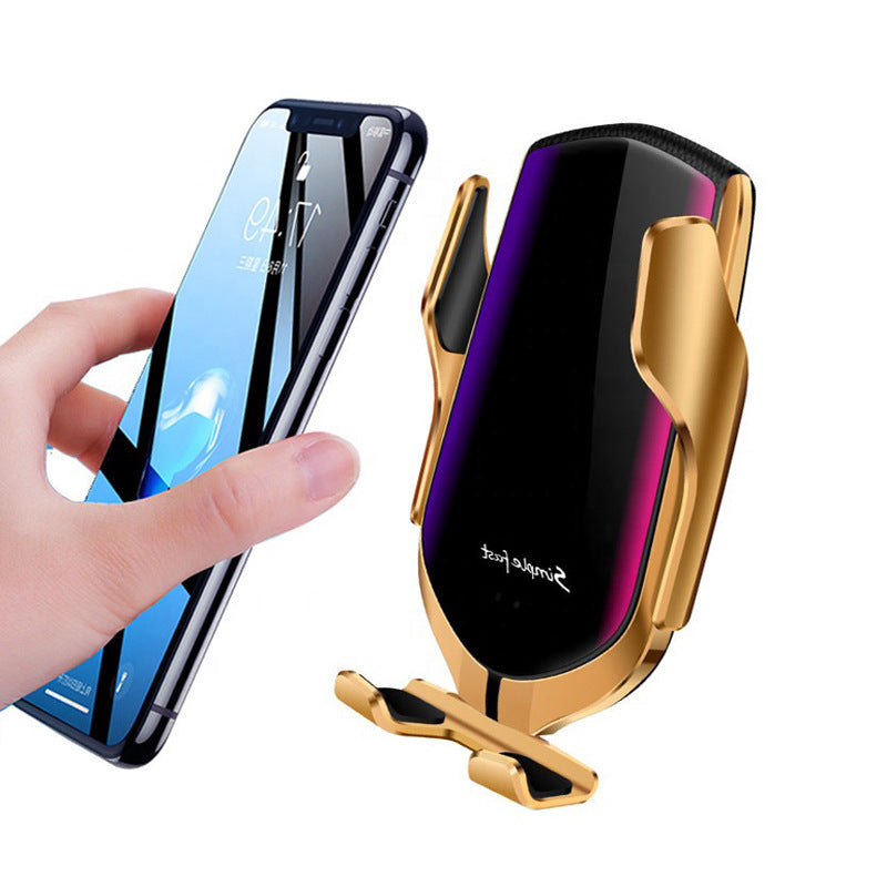 Sleek Automatic Adjustable 15W Car Phone Holder & Wireless Charger – Premium Glass & Metal Finish, Vibrant Color Options