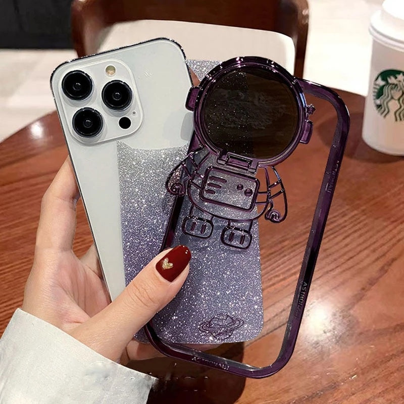 Glitter Astroboy iPhone Case with Camera Protection Cover & Stand – Unique and Stylish Design