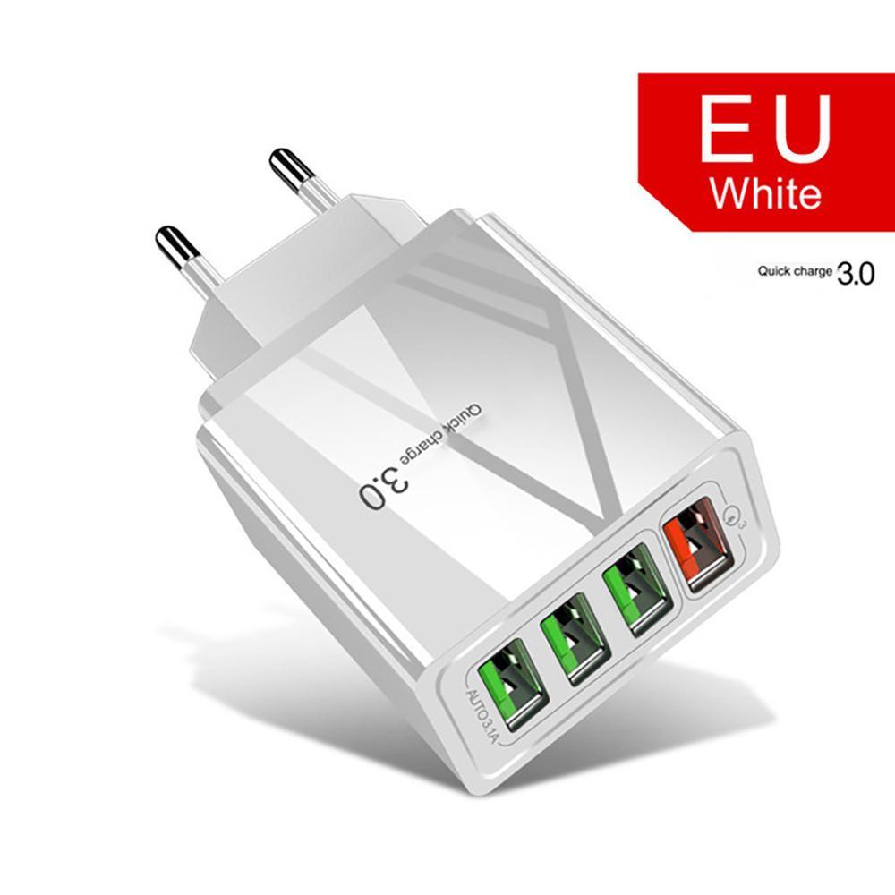 4-Port 30W USB Wall Charger – Fast Charging, Smart Compatibility & Illuminated USB Ports