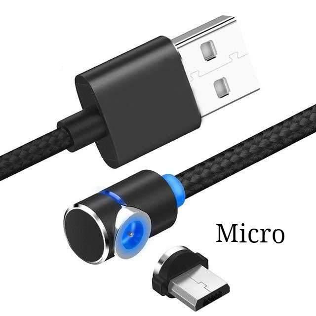 360° 1/2M Magnetic Charging Cable with 90° Elbow Connector – Fast Charging, Data Transfer & Super Durable Braided Design