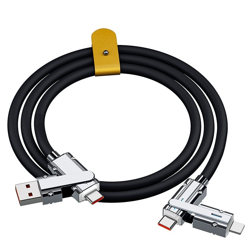 4-in-1 Configurable Charging & Data Cable – PD Fast Charging Up to 100W & 10Gbps Data Transfer