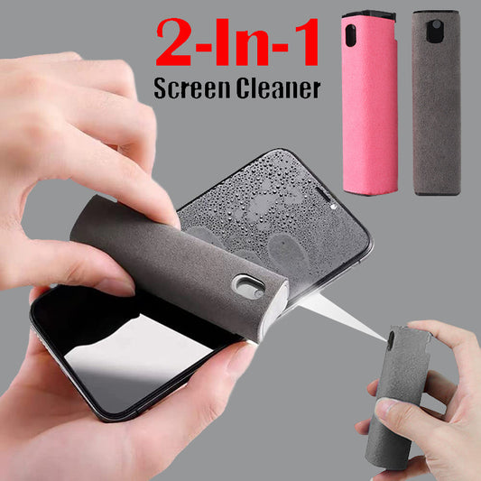 Pocket-Sized Screen Cleaner Spray with Microfiber Surface – For Phones, Tablets, Laptops & TVs