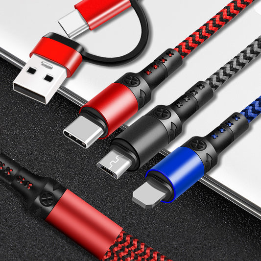 6-in-1 Configurable Charging Cable – Universal Compatibility, Fast Charging Up to 9V/3A & Durable Braided Design