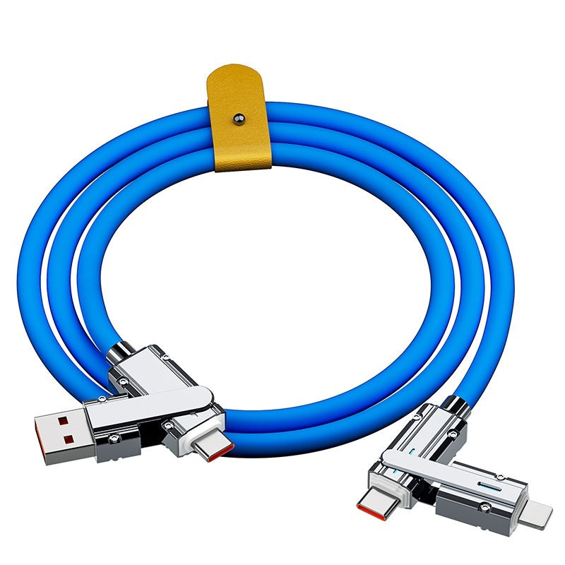 4-in-1 Configurable Charging & Data Cable – PD Fast Charging Up to 100W & 10Gbps Data Transfer