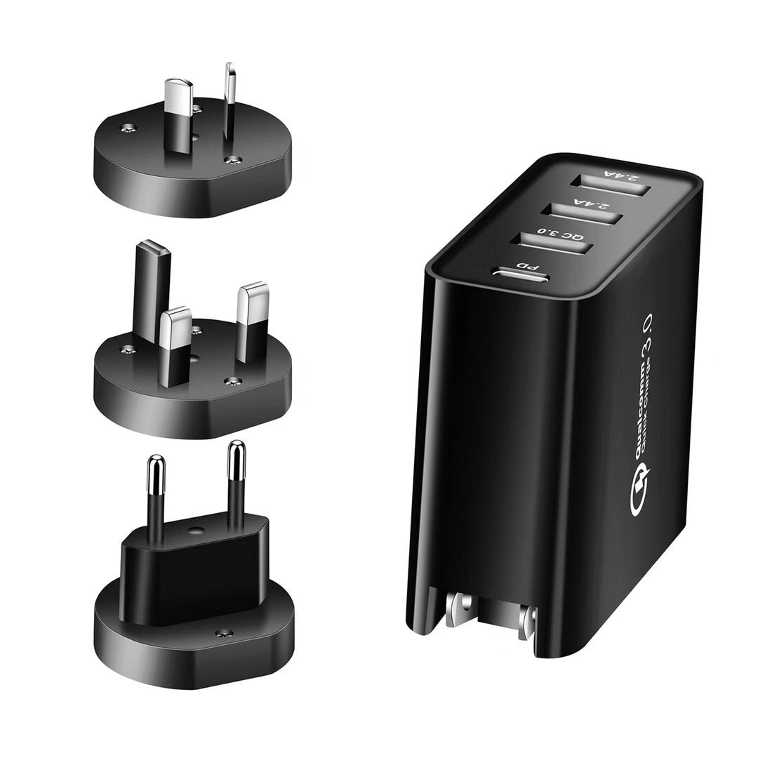 Fast Charge 4-Port USB Charger – PD & QC Technology for Rapid Charging