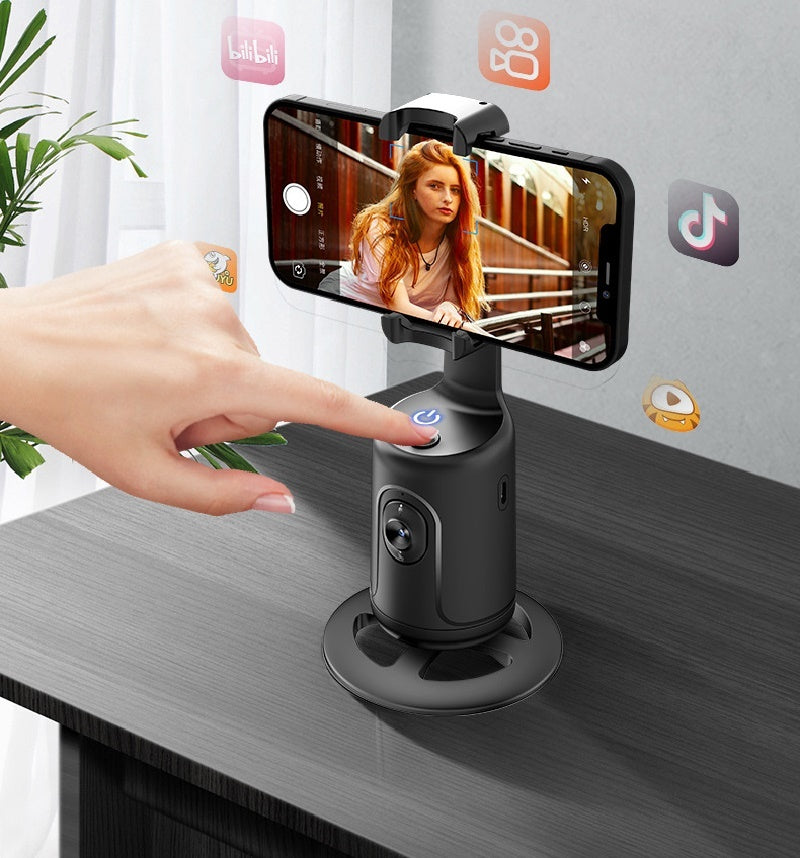 360° Rotating AI Powered Live Tracking Phone Holder – Perfect for TikTok, Reels, and Live Streaming