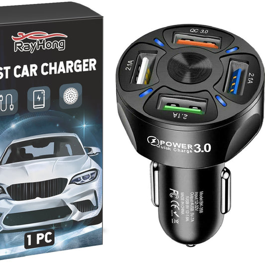 4-USB-A Port Fast Car Charger for Cars