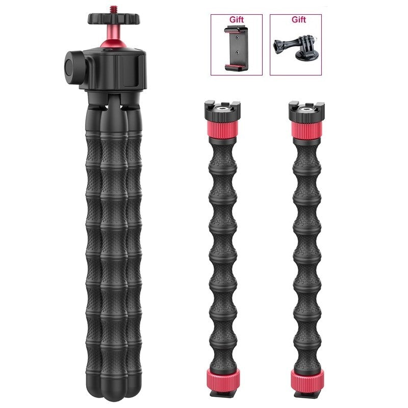 Tri-Head Octopus Style Tripod for Phones, Cameras, GoPros – Perfect for Live Streaming, Vlogging, and Street Video Shooting