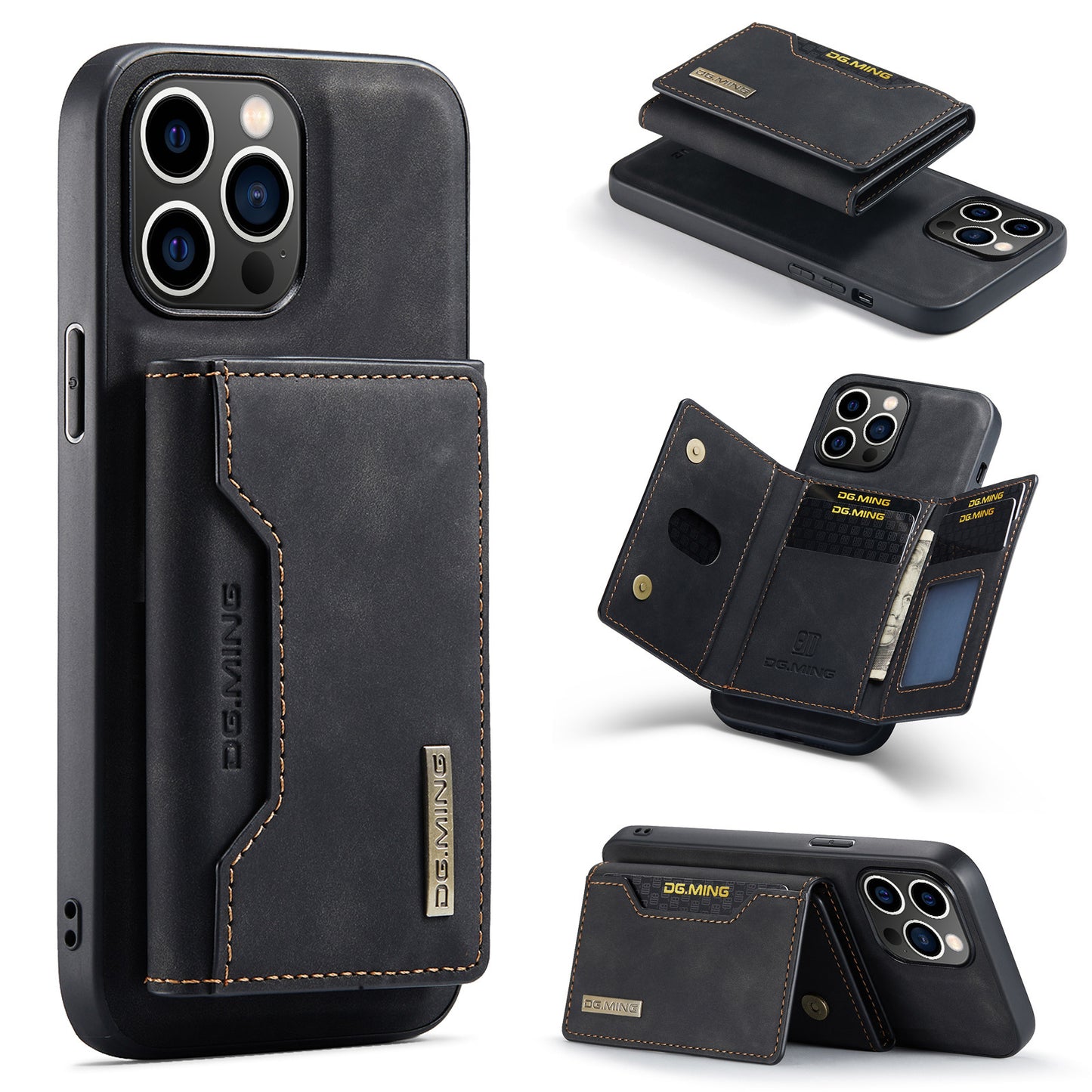 Luxury Leather Magnetic Case for iPhone with Card Holder and Sleek Design