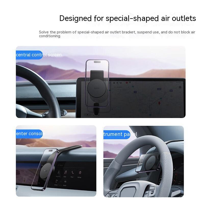 Magsafe Car Holder & Wireless Charger for iPhone 12 and Later - 15W Wireless Charging, Easy Installation with Velcro, Universal Compatibility