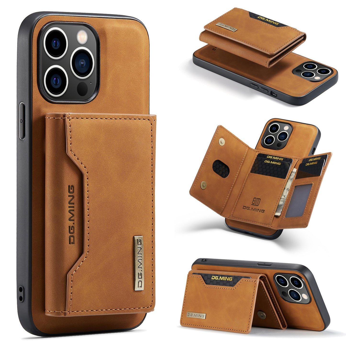 Luxury Leather Magnetic Case for iPhone with Card Holder and Sleek Design