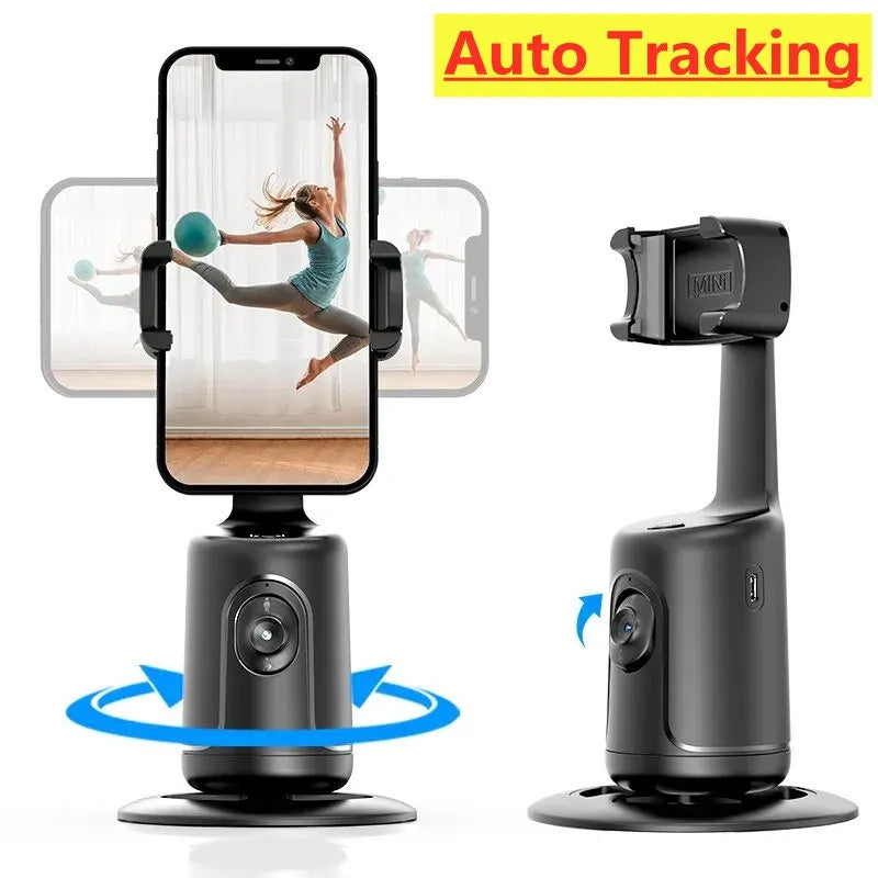 360° Rotating AI Powered Live Tracking Phone Holder – Perfect for TikTok, Reels, and Live Streaming