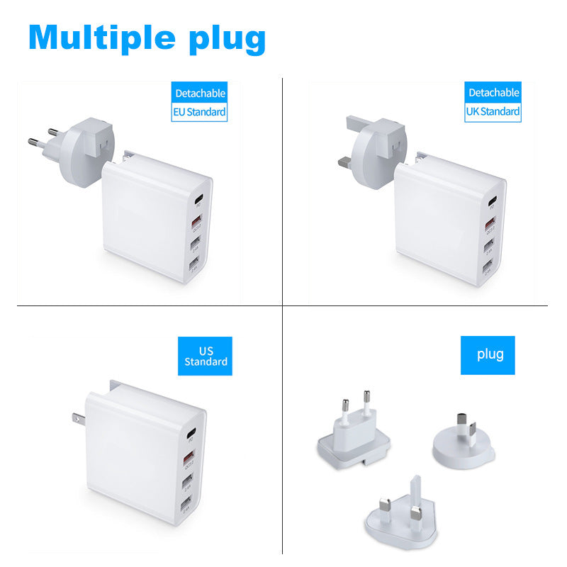 Fast Charge 4-Port USB Charger – PD & QC Technology for Rapid Charging