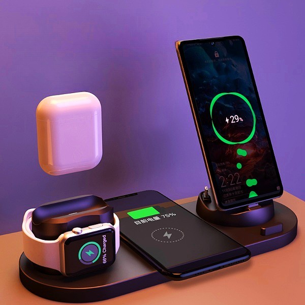 The Ultimate 4-in-1 Fast Wireless Charger for Apple iPhone, Samsung, All Android, Apple Watch, iWatch, Airpods